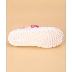 Cute Walk by Babyhug Casual Shoes with Velcro Closure & Floral Print & Applique - Fuchsia