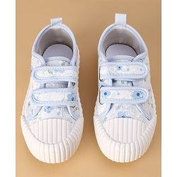 Cute Walk by Babyhug Casual Shoes with Velcro Closure &  Floral Print - Blue