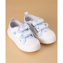 Cute Walk by Babyhug Casual Shoes with Velcro Closure &  Floral Print - Blue