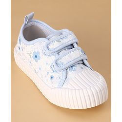 Cute Walk by Babyhug Casual Shoes with Velcro Closure &  Floral Print - Blue