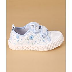 Cute Walk by Babyhug Casual Shoes with Velcro Closure &  Floral Print - Blue