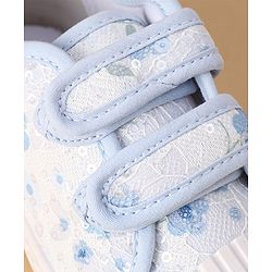 Cute Walk by Babyhug Casual Shoes with Velcro Closure &  Floral Print - Blue
