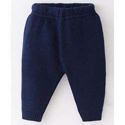 Babyhug Knitted Full Sleeves Pullover Sweater Set With Christmas Theme Design - Navy Blue