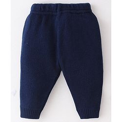 Babyhug Knitted Full Sleeves Pullover Sweater Set With Christmas Theme Design - Navy Blue