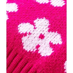 Babyhug Knitted Full Sleeves Pullover Sweater Set With Floral Design- Pink