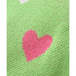 Babyhug Knit Full Sleeves Sweater Set With Hearts Design - Green
