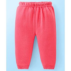 Babyhug Knit Full Sleeves Sweater Set With Argyle Design - Pink