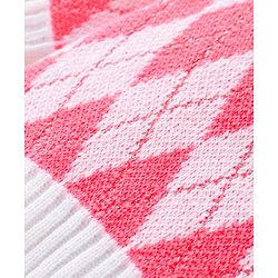 Babyhug Knit Full Sleeves Sweater Set With Argyle Design - Pink