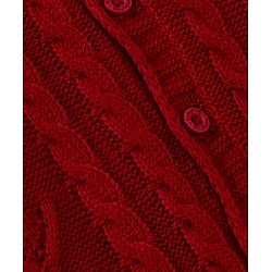 Babyhug Knitted Full Sleeves Front Open Solid Colour Hooded Sweater - Red