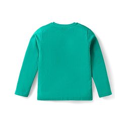 Babyhug Cotton Knit Full Sleeves Night Suit with Wild Animal Print - Sea Green