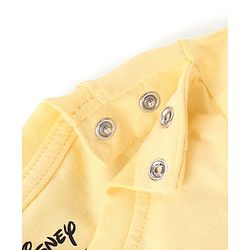 Babyhug Disney Cotton Knit Half Sleeves T-Shirt & Denim Shorts Set With Cars Graphics - Yellow & Blue