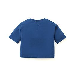 Babyhug Disney Cotton Knit Half Sleeve T-Shirt With Minnie Mouse Print - Blue