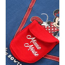 Babyhug Disney Cotton Knit Half Sleeve T-Shirt With Minnie Mouse Print - Blue