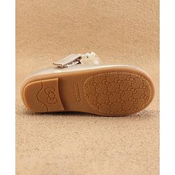 Cute Walk by Babyhug Slip On Ballerinas with Velcro Closure & Bow Applique - Gold