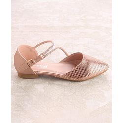 Cute Walk by Babyhug Buckle Closure Stone Embellished Ballerina - Champagne