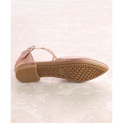 Cute Walk by Babyhug Buckle Closure Stone Embellished Ballerina - Champagne