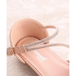 Cute Walk by Babyhug Buckle Closure Stone Embellished Ballerina - Champagne