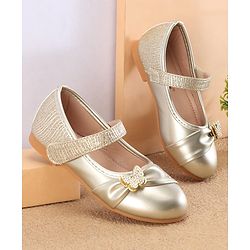 Cute Walk By Babyhug Ballerinas With Velcro Closure & Butterfly Applique - Golden