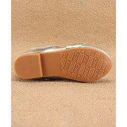 Cute Walk By Babyhug Ballerinas With Velcro Closure & Butterfly Applique - Golden