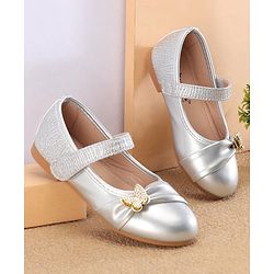 Cute Walk By Babyhug Ballerinas With Velcro Closure & Butterfly Applique - Golden