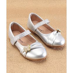 Cute Walk By Babyhug Ballerinas With Velcro Closure & Butterfly Applique - Golden