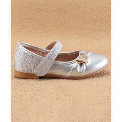 Cute Walk By Babyhug Ballerinas With Velcro Closure & Butterfly Applique - Golden