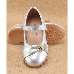 Cute Walk By Babyhug Ballerinas With Velcro Closure & Butterfly Applique - Golden
