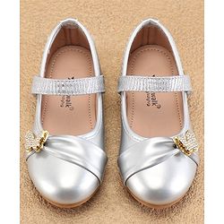 Cute Walk By Babyhug Ballerinas With Velcro Closure & Butterfly Applique - Golden