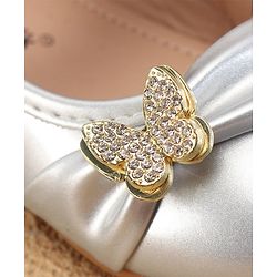 Cute Walk By Babyhug Ballerinas With Velcro Closure & Butterfly Applique - Golden