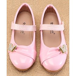 Cute Walk By Babyhug Ballerinas With Velcro Closure & Butterfly Applique - Golden