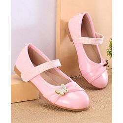 Cute Walk By Babyhug Ballerinas With Velcro Closure & Butterfly Applique - Golden