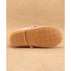 Cute Walk By Babyhug Slip Ons Ballerinas With Bow Applique - Golden