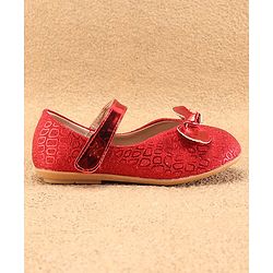Cute Walk by Babyhug Ballerina with Velcro Closure & Bow Applique - Red
