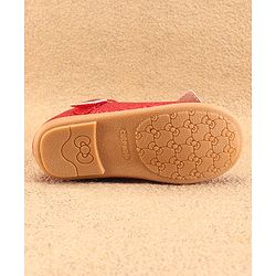 Cute Walk by Babyhug Ballerina with Velcro Closure & Bow Applique - Red