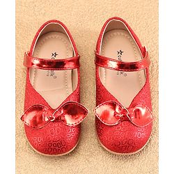 Cute Walk by Babyhug Ballerina with Velcro Closure & Bow Applique - Red