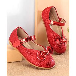 Cute Walk by Babyhug Ballerina with Velcro Closure & Bow Applique - Red