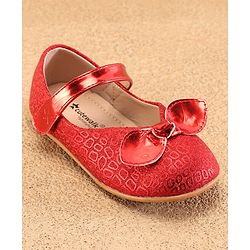 Cute Walk by Babyhug Ballerina with Velcro Closure & Bow Applique - Red