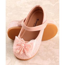 Cute Walk by Babyhug Ballerina with Velcro Closure & Bow Applique - Pink
