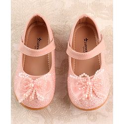 Cute Walk by Babyhug Ballerina with Velcro Closure & Bow Applique - Pink