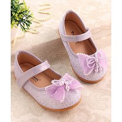 Cute Walk by Babyhug Ballerina with Velcro Closure & Bow Applique - Purple