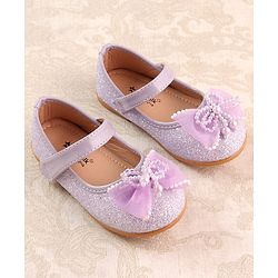 Cute Walk by Babyhug Ballerina with Velcro Closure & Bow Applique - Purple