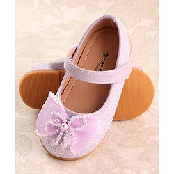 Cute Walk by Babyhug Ballerina with Velcro Closure & Bow Applique - Purple