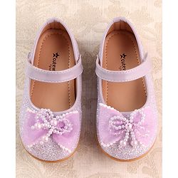 Cute Walk by Babyhug Ballerina with Velcro Closure & Bow Applique - Purple
