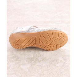 Cute Walk by Babyhug Ballerinas With Velcro Closure & Bow Applique - Silver