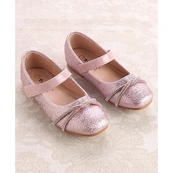 Cute Walk by Babyhug Ballerinas With Velcro Closure & Bow Applique - Pink