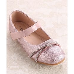 Cute Walk by Babyhug Ballerinas With Velcro Closure & Bow Applique - Pink