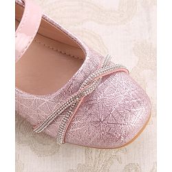 Cute Walk by Babyhug Ballerinas With Velcro Closure & Bow Applique - Pink