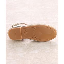 Cute Walk by Babyhug Ballerinas with Velcro Closure - Bow Applique - Golden