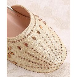 Cute Walk by Babyhug Ballerinas with Velcro Closure - Bow Applique - Golden