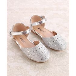 Cute Walk by Babyhug Ballerinas with Velcro Closure - Bow Applique - Golden